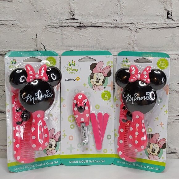 SAFETY 1ST MINNIE MOUSE BRUSH, COMB, NAIL CLIPPERS & FILES 6-PIECE BABY HYGIENE - Picture 10 of 16